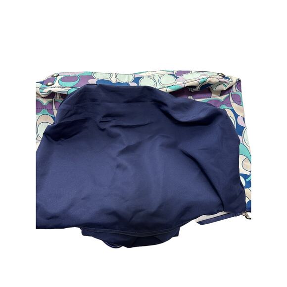 Coach Kyra White Green Blue Logo Printed Dual Top Handle Large Tote Bag - Picture 5 of 12